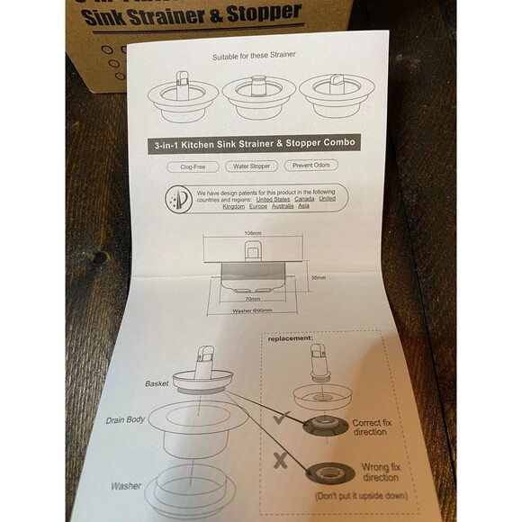 Kitchen Sink Strainer Stopper US Standard 3-1/2 inch Drain Filter Anti-Clog - Picture 6 of 7